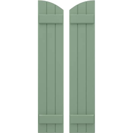 Americraft 3-Board (2 Batten) Wood Joined Board-n-Batten Shutters W/ Ellipt Top, ARW101BE311X36TGH